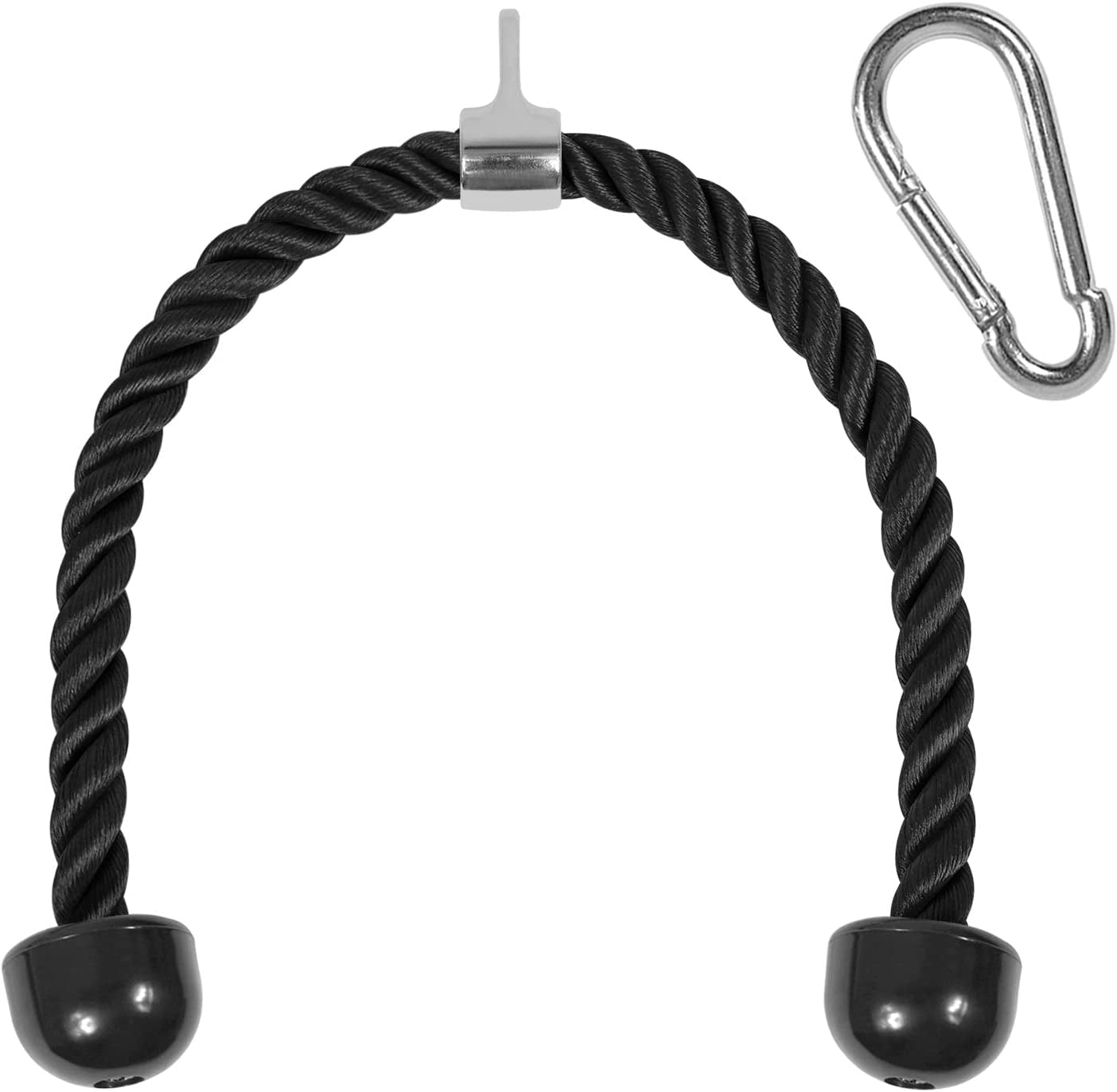 Yes4All Deluxe Tricep Rope Cable Attachment, 27 & 36 Inch with 4 Colors, Exercise Machine Attachments Pulley System Gym Pull down Rope with Carabiner