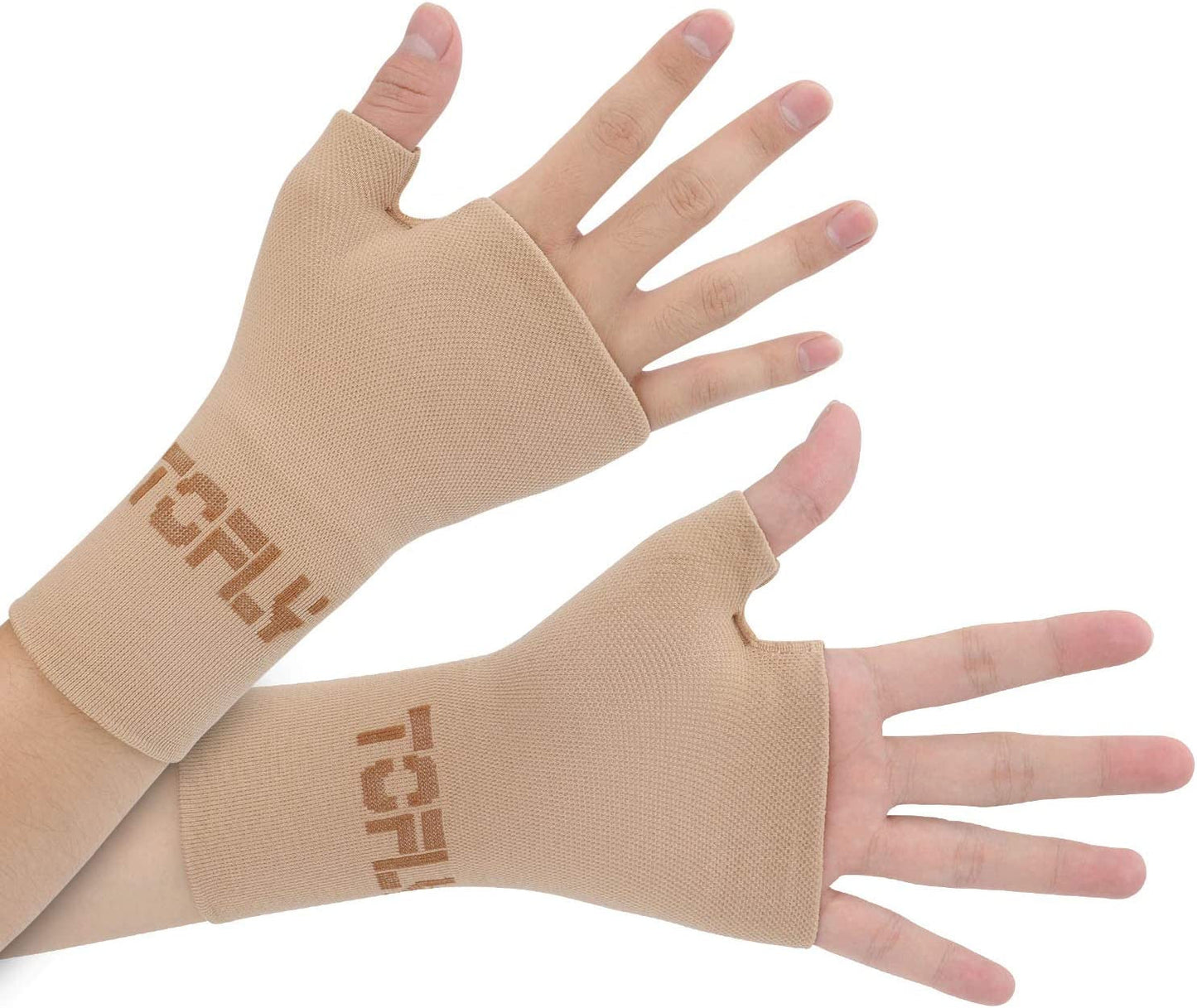 TOFLY® Wrist & Thumb Support Sleeve, 1 Pair Compression Arthritis Gloves for Unisex, Ideal for Carpal Tunnel, Wrist Pain & Fatigue, Sprains, RSI, Tendonitis, Hand Instability, Sports, Typing, Black M