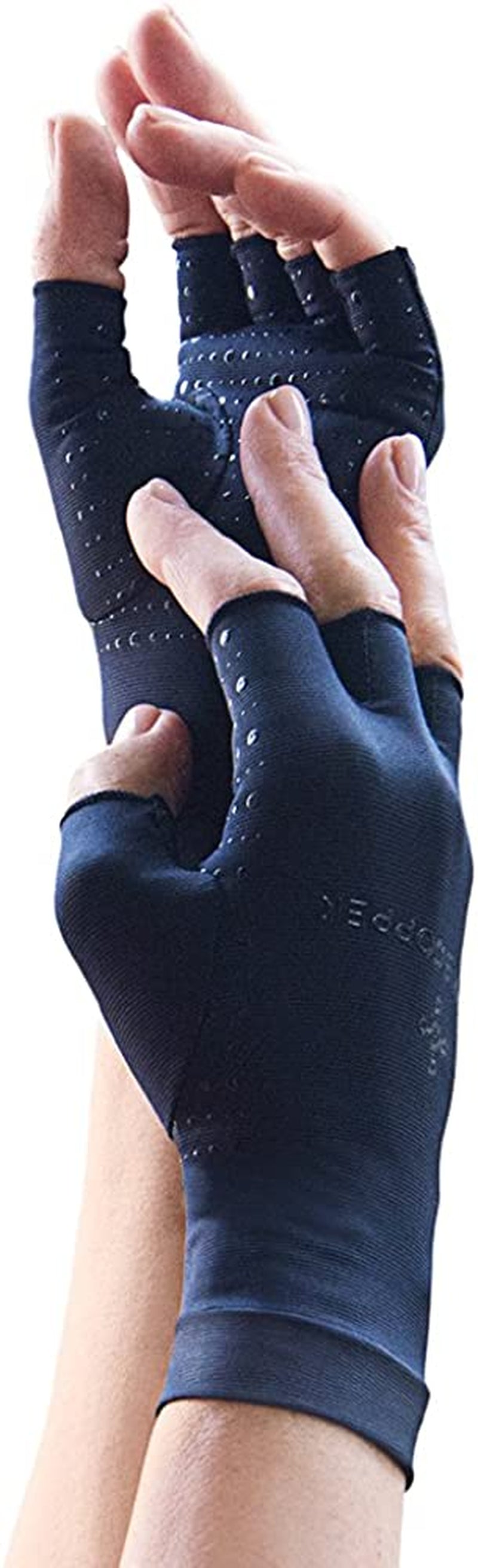 Tommie Copper Men'S Recovery Fingerless Gloves, Black, Small