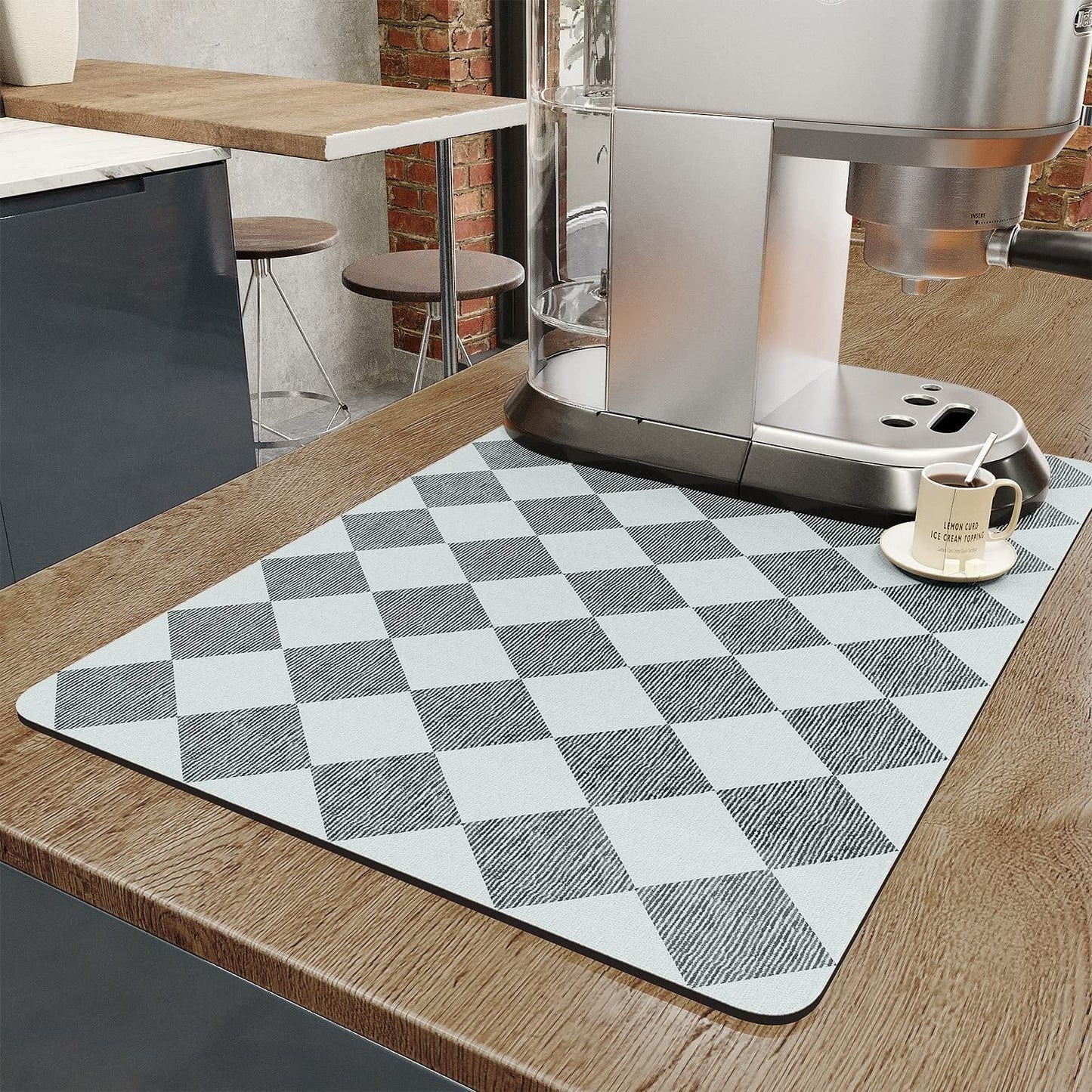 Amoami-Coffee Mat-Coffee Bar Accessories No Stains Absorbent Quick Drying Mat for Kichen Couner-Bar Mat Fit Coffee Station Table Maker Machine Pot Espresso Machine Dish Rack