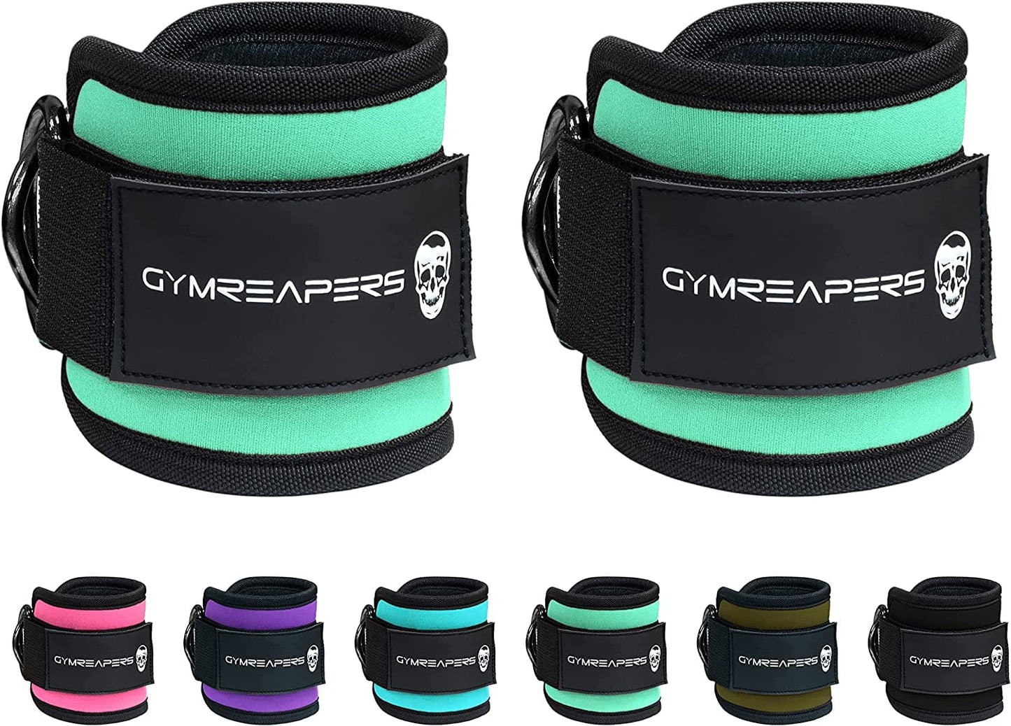 Ankle Straps (Pair) for Cable Machine Kickbacks, Glute Workouts, Lower Body Exercises - Adjustable Leg Straps with Neoprene Padding