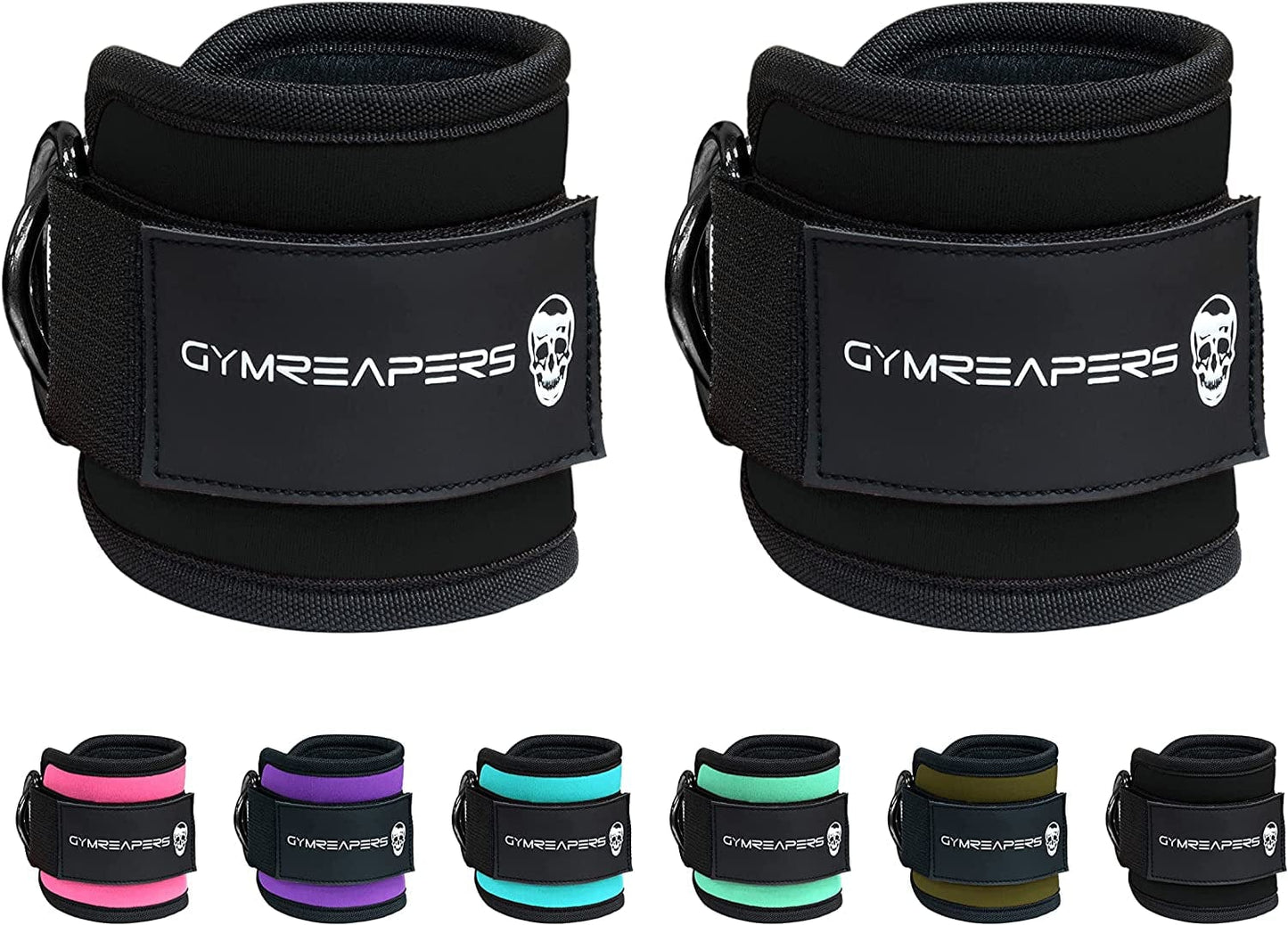 Ankle Straps (Pair) for Cable Machine Kickbacks, Glute Workouts, Lower Body Exercises - Adjustable Leg Straps with Neoprene Padding