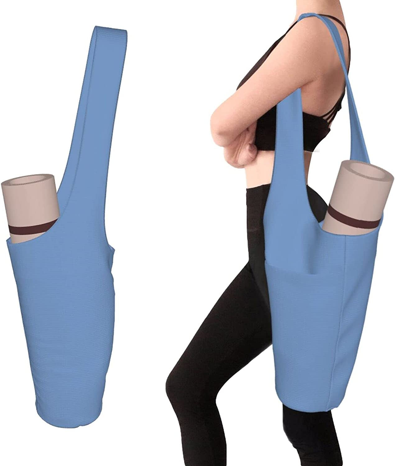 Yoga Mat Bag Yoga Mat Tote Sling Carrier with Large Side Pockets Holds More Yoga Accessories Fit Most Size Mats