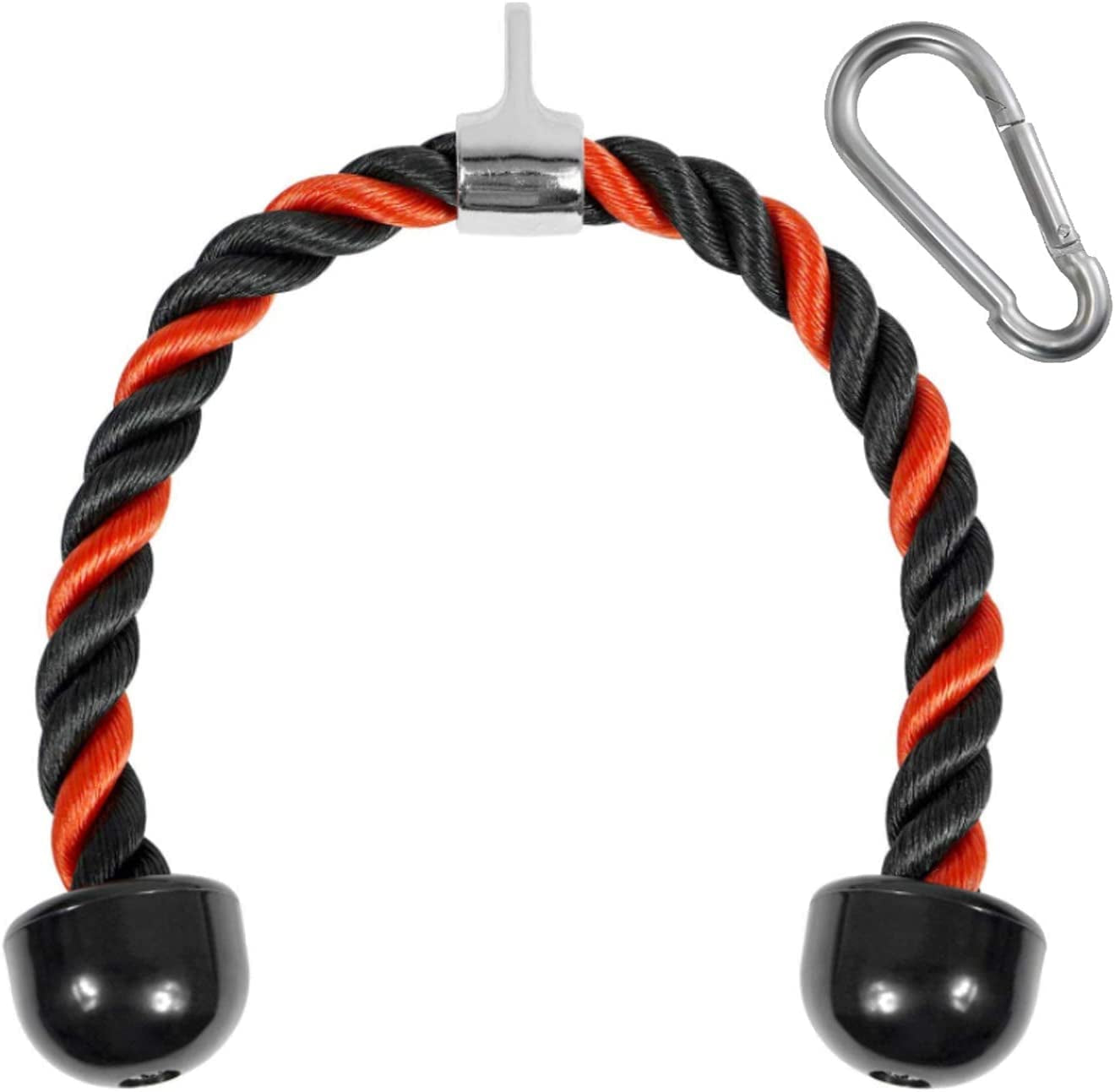 Yes4All Deluxe Tricep Rope Cable Attachment, 27 & 36 Inch with 4 Colors, Exercise Machine Attachments Pulley System Gym Pull down Rope with Carabiner