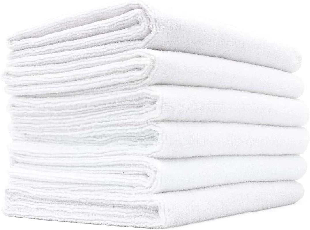 The Rag Company - Spa & Yoga Towel - Gym, Exercise, Fitness, Spa, Ultra Soft, Super Absorbent, Fast Drying Premium Microfiber, 365Gsm, 16In X 27In, Light Blue + Royal Blue + Black (6-Pack)
