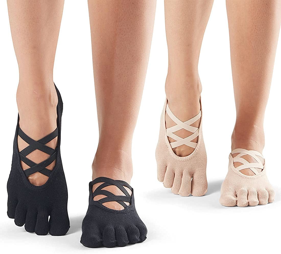 Toesox Elle Full Toe Multi Pack – Grip Non-Slip Toe Socks for Pilates Barre Yoga