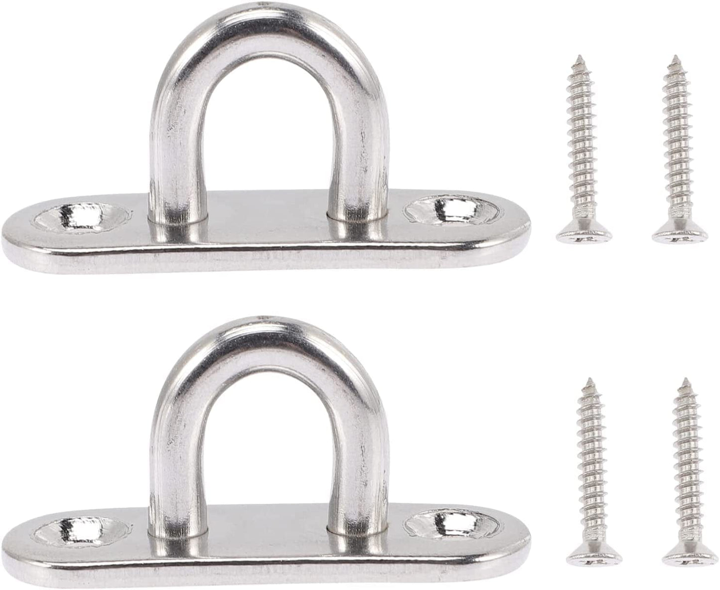 ULTECHNOVO 4Sets Mount Swing Strap Hanging Chair Steel Ceiling Duty Plate with Stainless Screws Eye Metal Wall Gym Hooks Indoor Hardware Hammock Bracket Screw Trainer Heavy Outdoor For