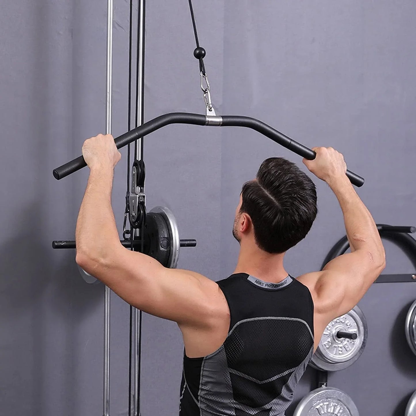 WNOEY LAT Pull down Bar, Cable Machine Attachment, Resistance Bands Bar, Straight Bar, Home Gym Equipment, LAT Pulldown Accessories