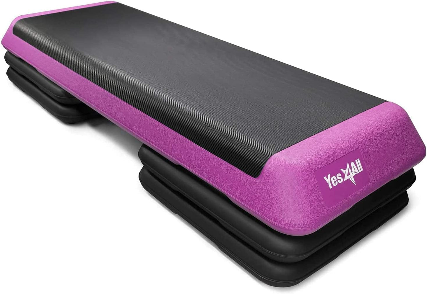 Yes4All Aerobic Exercise Workout Step Platform Health Club Size with 4 Adjustable Risers Included and Extra Risers Options