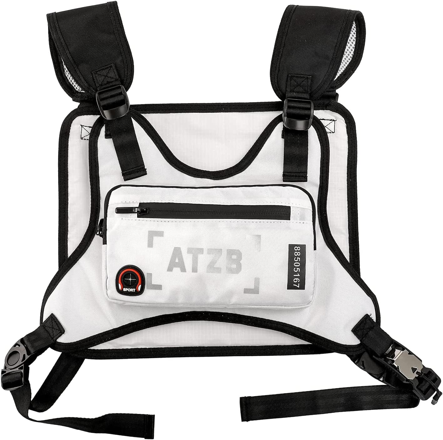 YEVHEV Running Backpack Vest Cell Phone and Accessories Holder Lightweight Pack for Walking Cycling (White)
