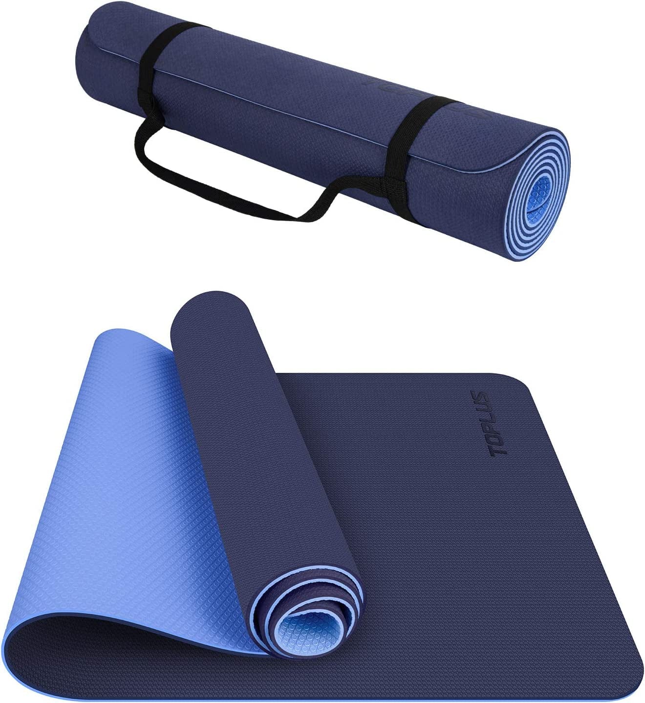 Yoga Mat,1/4 Inch Thickness Yoga Mat Non Slip Textured Surfaces High Density Exercise & Fitness Mat Padding with Carrying Strap, Perfect for Yoga, Pilates and Workout