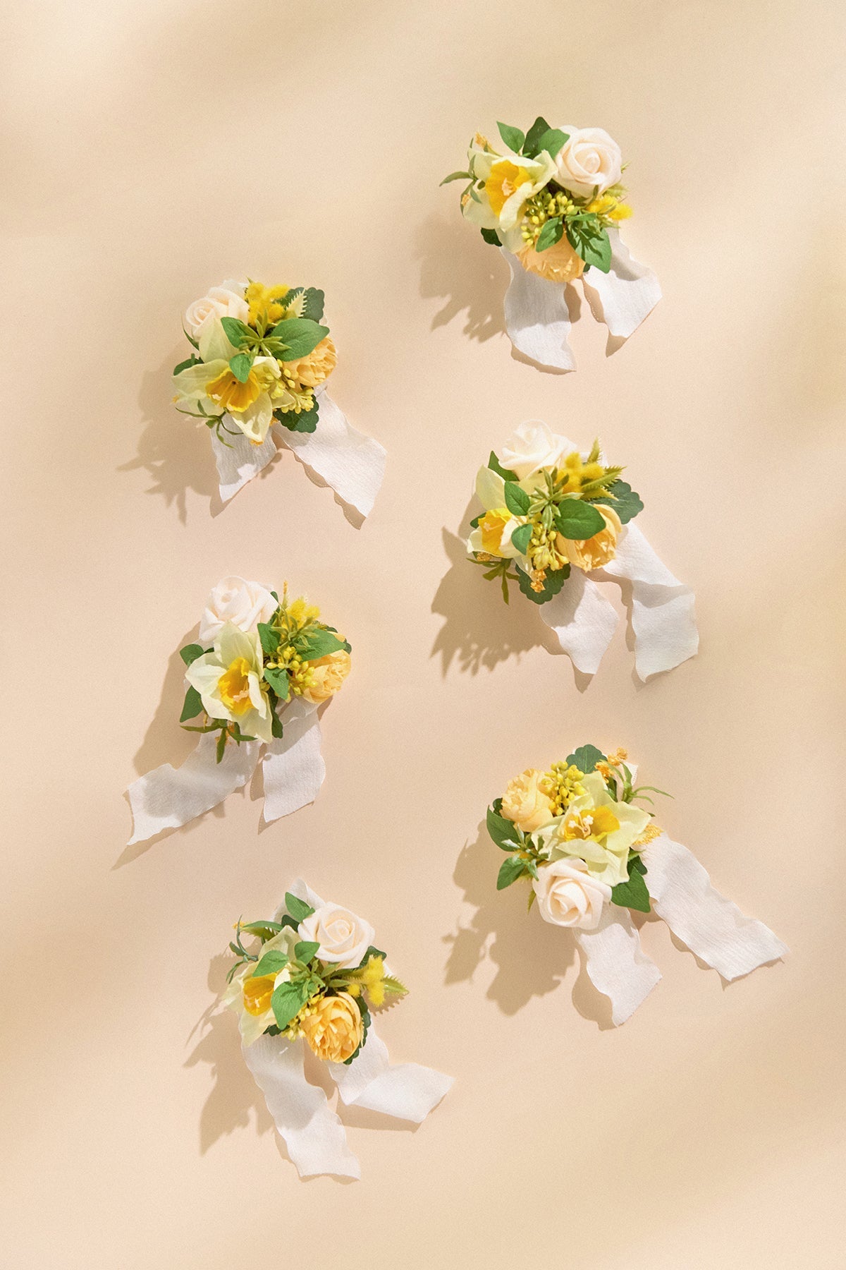Wrist Corsages in Lemonade Yellow