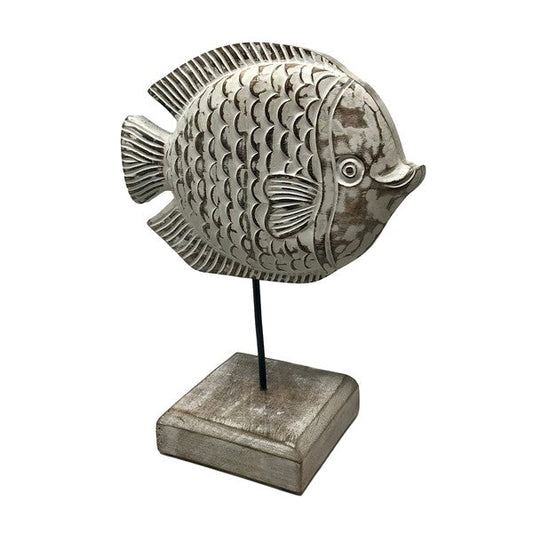 Angela Angelfish Hand-Carved Wood Figure w/Base