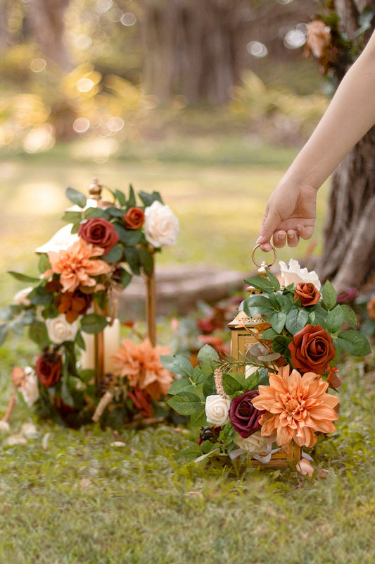 2ft Flower Garlands in Sunset Terracotta