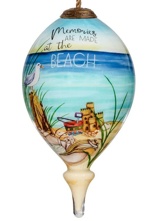 Beach Memories Hand Painted Glass Hanging Ornament