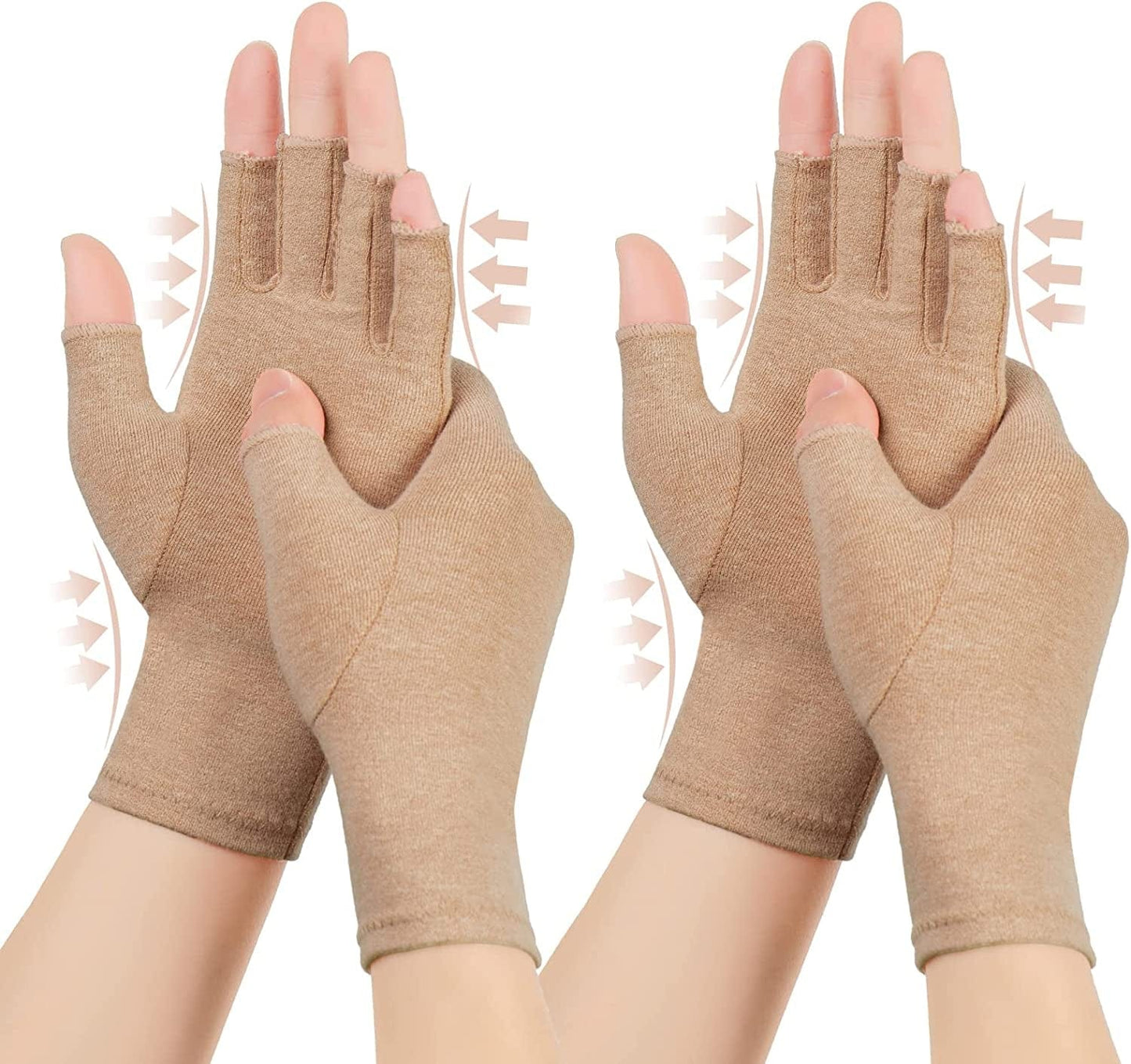 2 Pairs Arthritis Compression Gloves, Relieve Arthritis, Rheumatoid, Osteoarthritis, Carpal Tunnel Pain, Compression Gloves for Arthritis for Women & Men, Gloves for Work, Warm Moisture Absorption