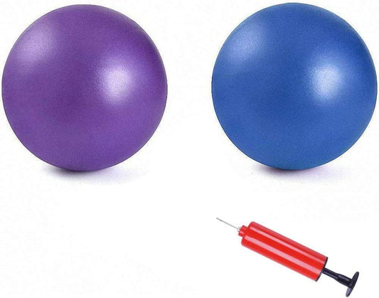2Pcs Mini Exercise Balls - Professional Grade anti Burst Heavy Duty and Slip Resistant Small Pilates Ball for Yoga Fitness Stability Barre Balance Training Physical Therapy, 9-10 Inch (About 25Cm)