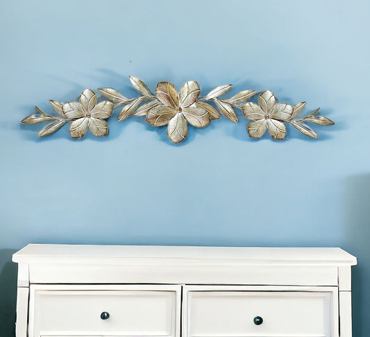 38" Champagne Flower Metal Wall Decor