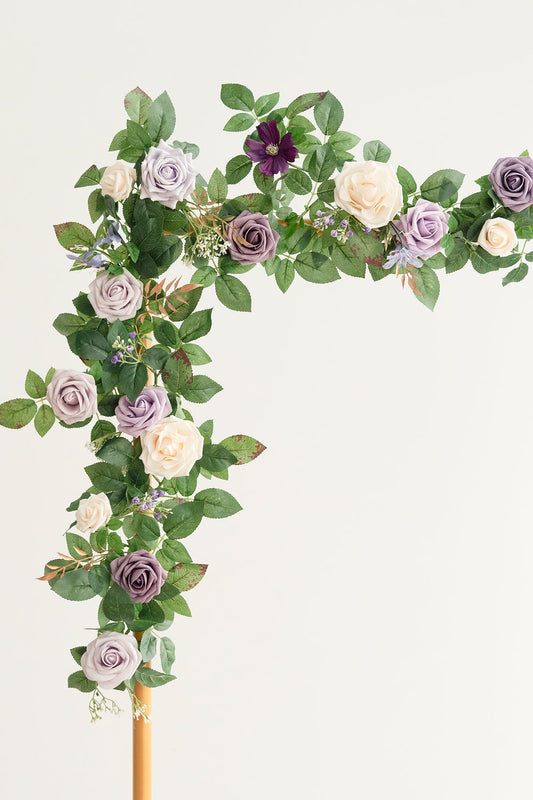 5ft Flower Garland in Lilac & Gold