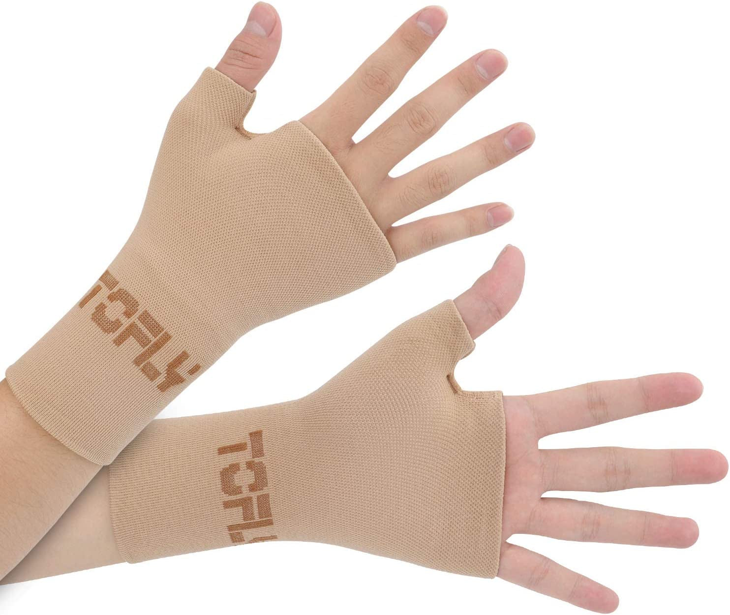 TOFLY® Wrist & Thumb Support Sleeve, 1 Pair Compression Arthritis Gloves for Unisex, Ideal for Carpal Tunnel, Wrist Pain & Fatigue, Sprains, RSI, Tendonitis, Hand Instability, Sports, Typing, Black M