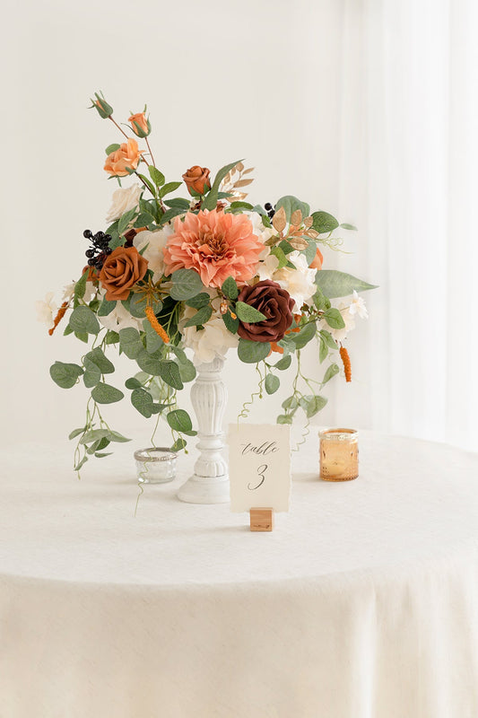 Tall Flower Centerpiece in Sunset Terracotta