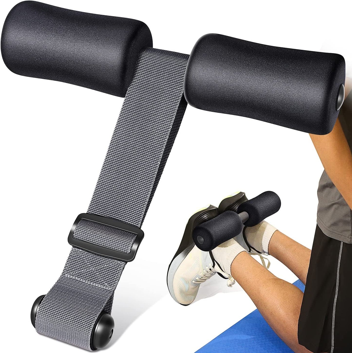 WOWCOR Nordic Hamstring Curl Strap Machine, Sit up Exercise Equipment, Leg Stretcher Workout Straps Spanish Squats, Ab Workout, Tibialis Trainer Belt Home Gym, Easy Set Up