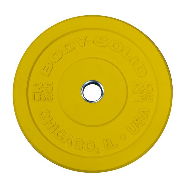 Body-Solid Chicago Extreme Color Bumper Plates 25 lbs (Yellow)