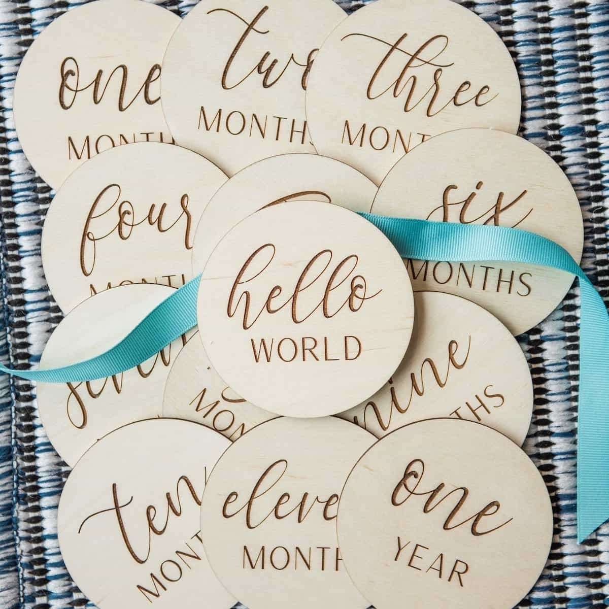 White Loft Wooden Monthly Milestone Markers