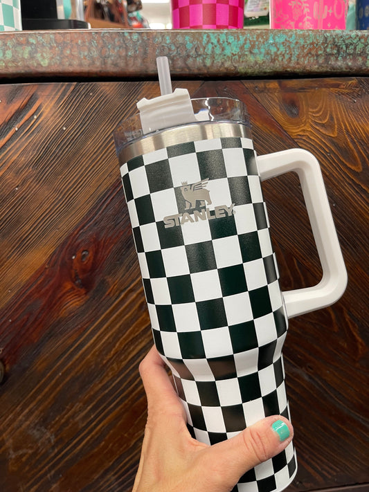 40oz Stainless STANLEY TUMBLER w/straw  black
