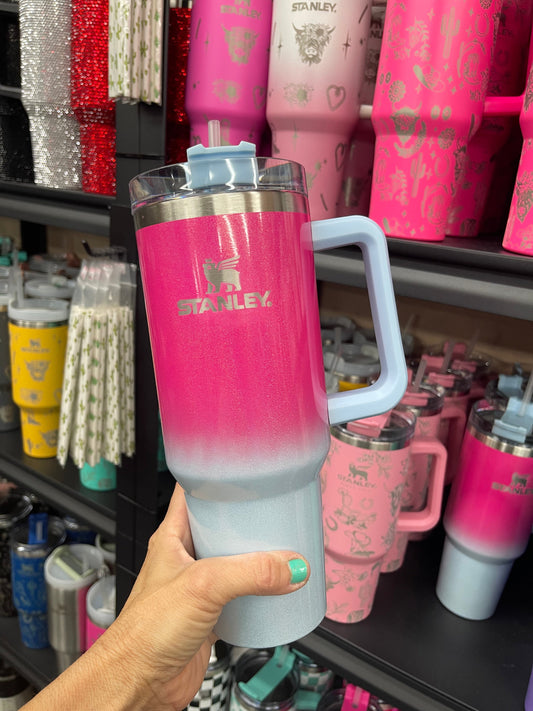 40oz Stainless STANLEY TUMBLER w/straw  GLITTER SHIMMER