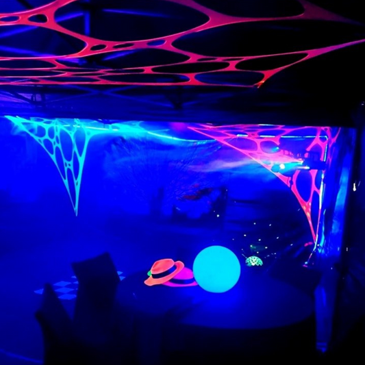 uv decor orange neon stretch event decoration tapestry