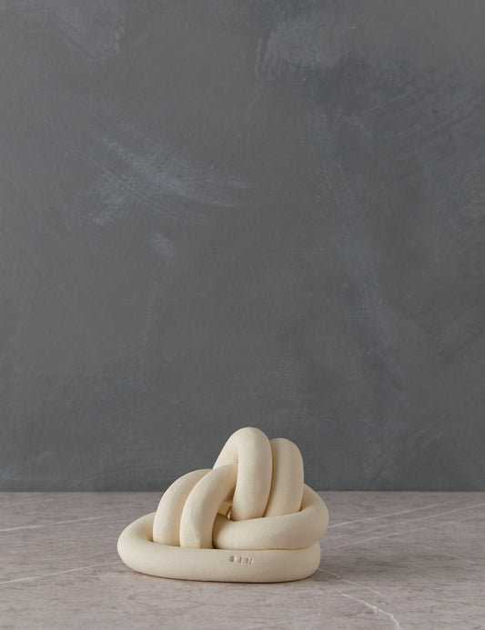 #color::bone | Decorative ceramic double coil XL Fist Knot by SIN Ceramics