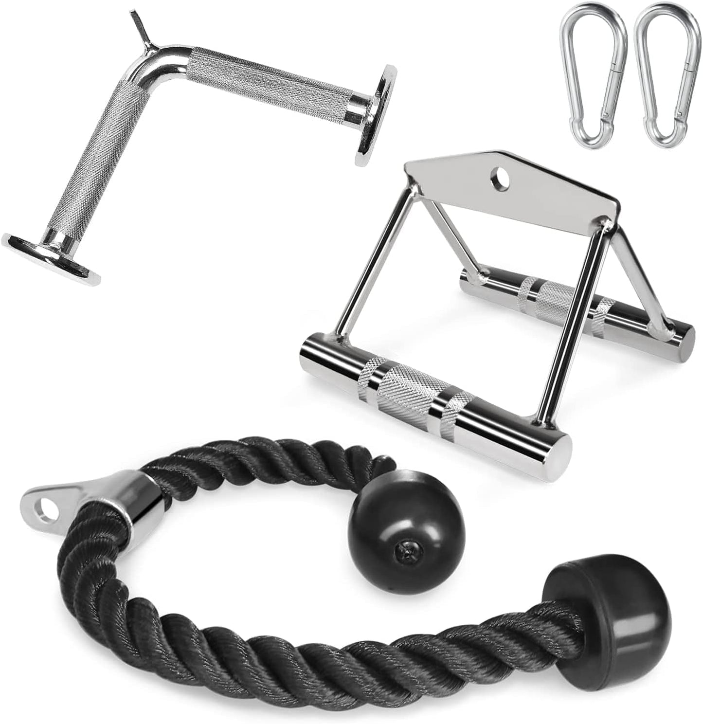 A2ZCARE Combo Tricep Press down Cable Attachment | Multi-Option: Double D Handle, V-Shaped Bar, Tricep Rope, Rotating Straight Bar