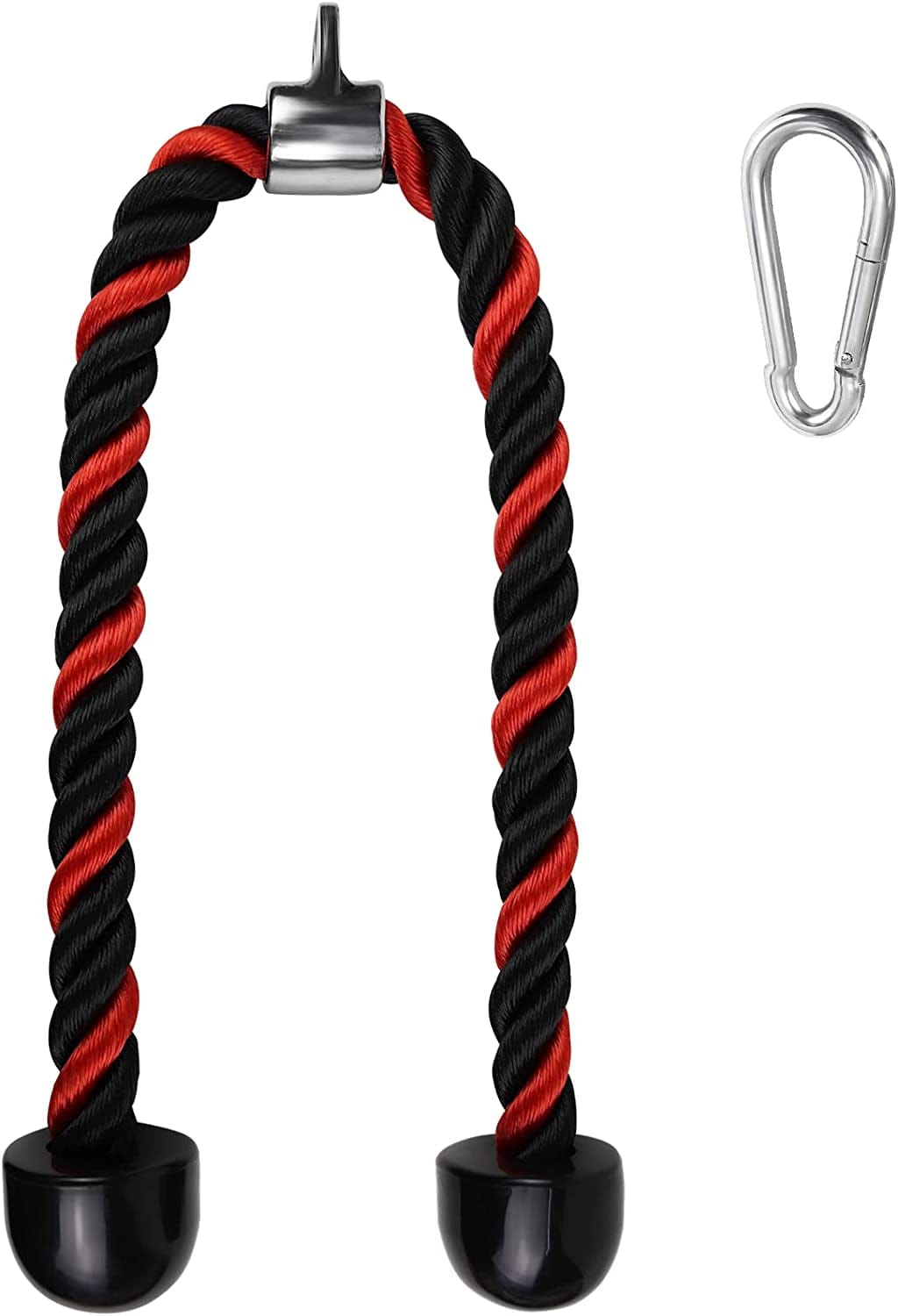 A2ZCARE Deluxe Tricep Rope Cable Attachment, 27 and 36 Inch Rope Length with Multi-Option - Single Grip and Tricep Rope for Exercise Machine Attachments with Snap Hook
