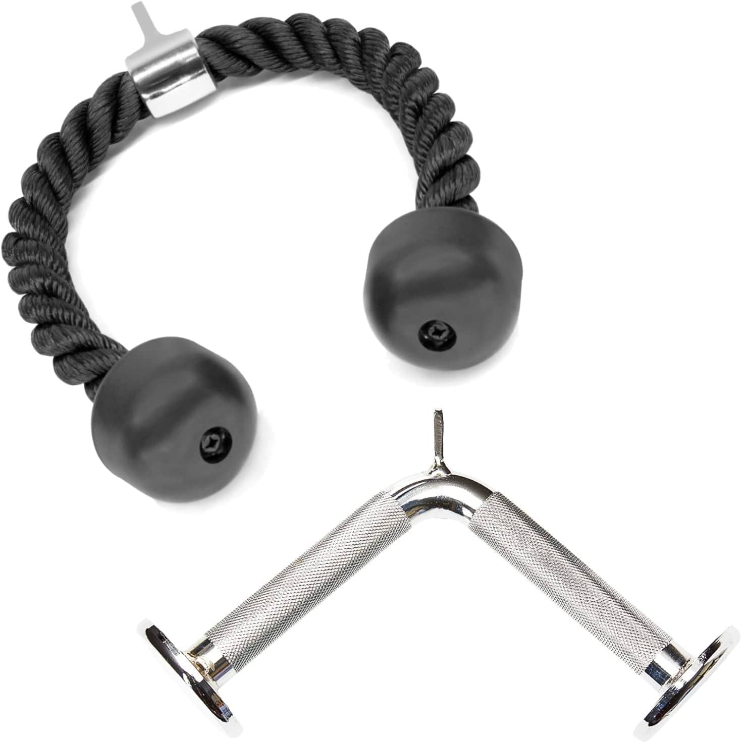 A2ZCARE LAT Pull down Cable Machine Attachment - Tricep Press down Accessories for Home Gym Fitness with Multi Option: V-Handle, Tricep Rope, V-Shaped Bar and Rotating Bar
