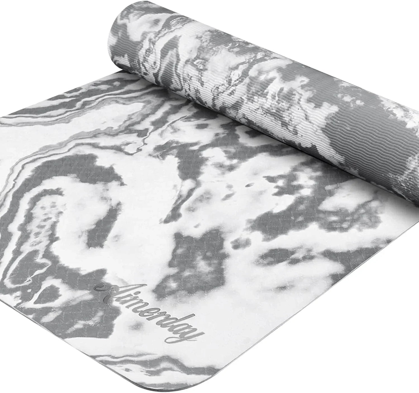 AIMERDAY Non Slip Yoga Mat Eco Friendly TPE Exercise Mat Premium Print 1/4 Inch Thick High Density Lightweight Pilates Mat with Carrying Strap for Floor Workout, Fitness & Hot Yoga 72" X 24"