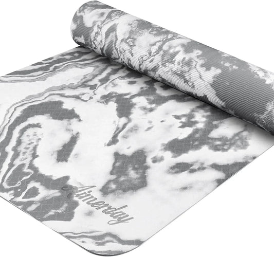 AIMERDAY Non Slip Yoga Mat Eco Friendly TPE Exercise Mat Premium Print 1/4 Inch Thick High Density Lightweight Pilates Mat with Carrying Strap for Floor Workout, Fitness & Hot Yoga 72" X 24"