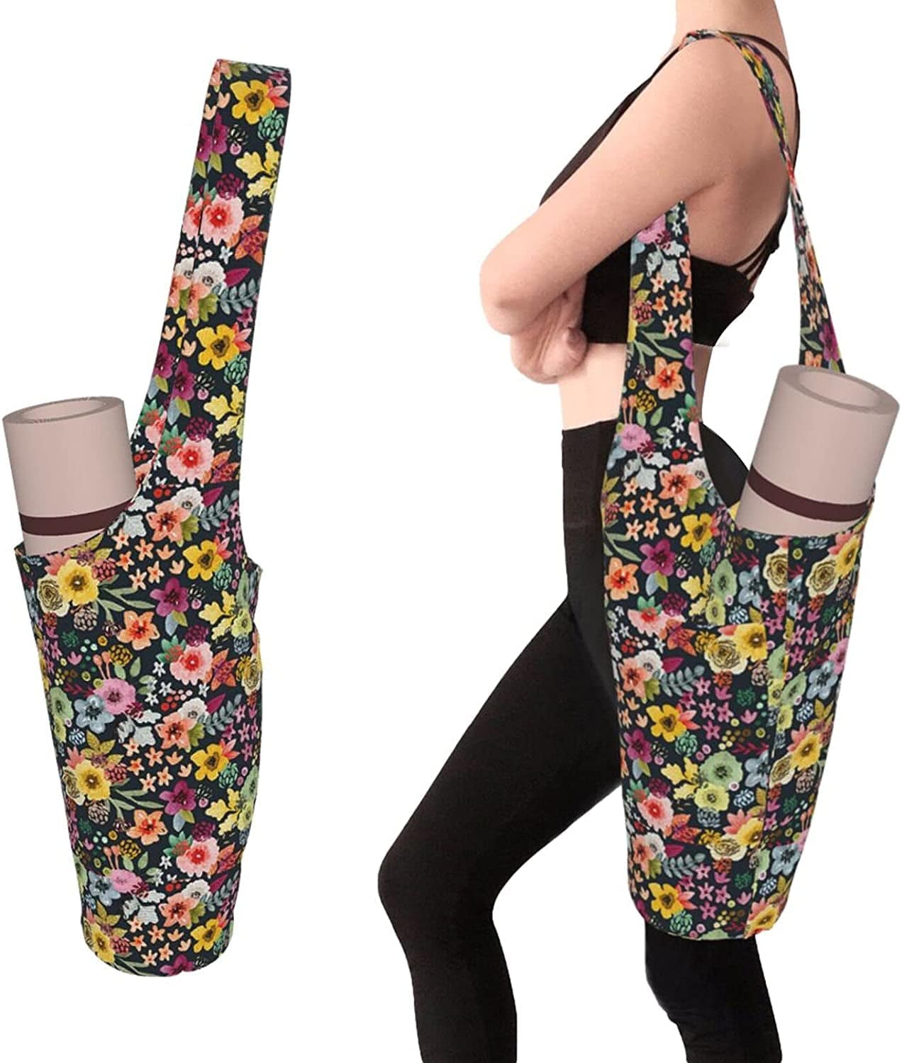 AJAYGEG Yoga Mats Bag with Pockets for Thick Mats Yoga Mat Bag Men Large Size Yoga Accessories Yoga Mat Bag for Women