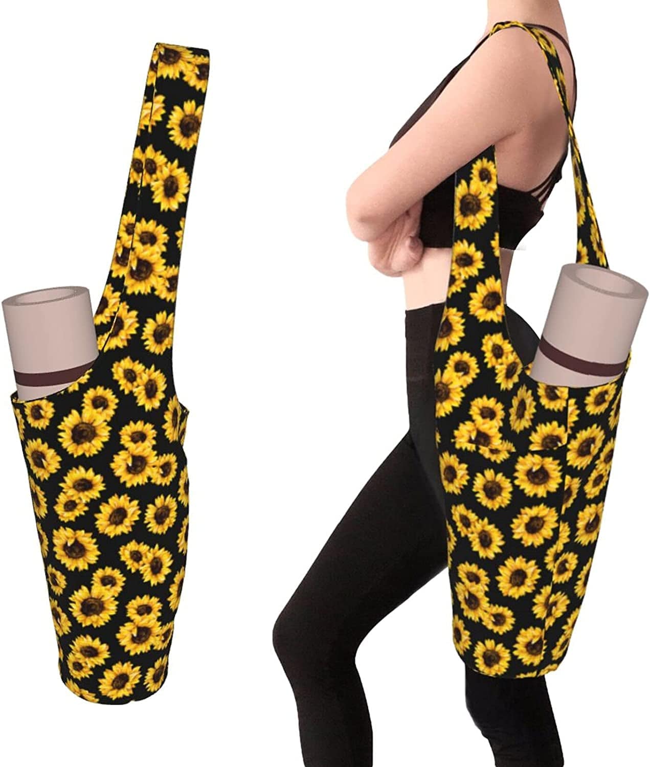 AJAYGEG Yoga Mats Bag with Pockets for Thick Mats Yoga Mat Bag Men Large Size Yoga Accessories Yoga Mat Bag for Women