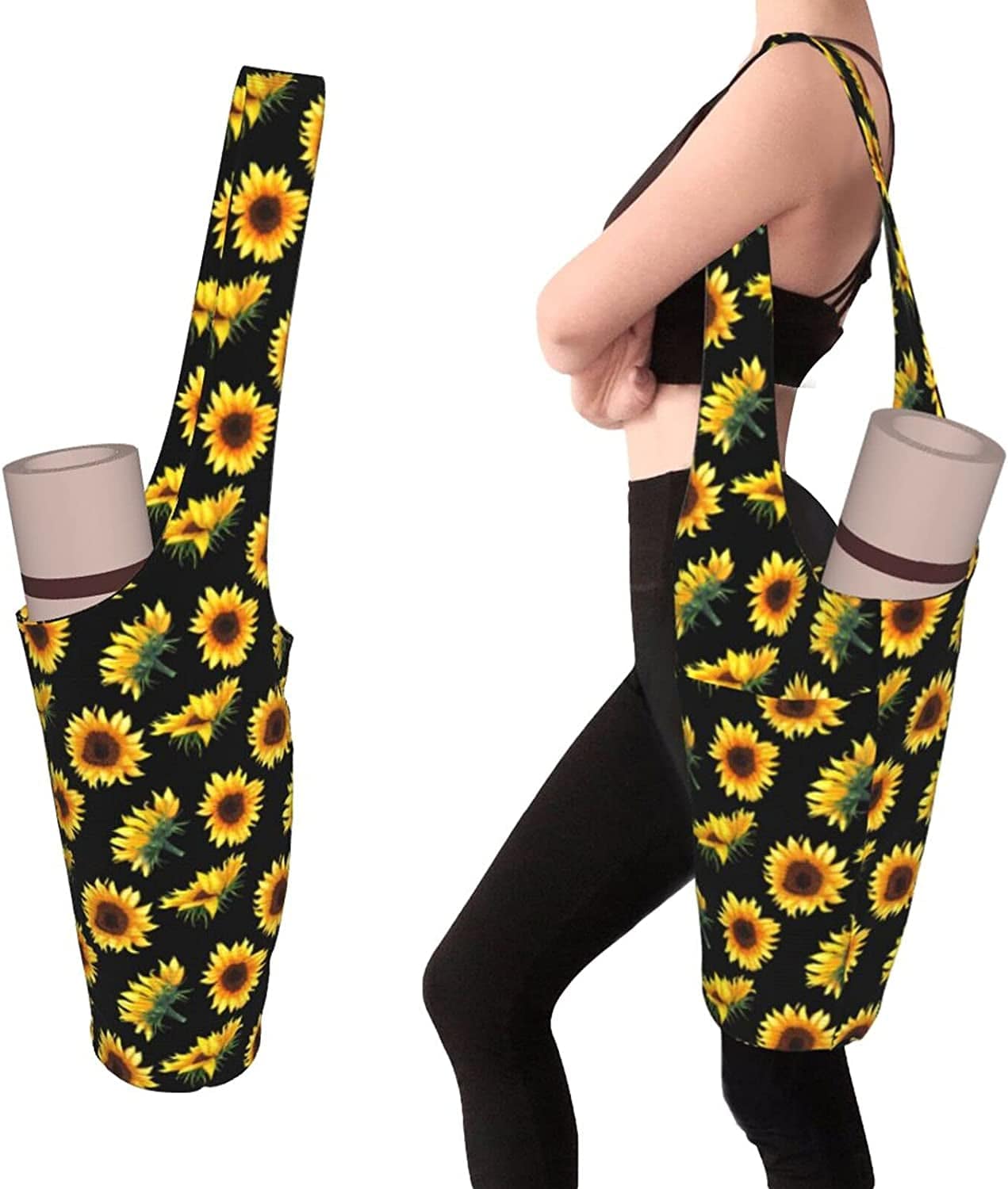 AJAYGEG Yoga Mats Bag with Pockets for Thick Mats Yoga Mat Bag Men Large Size Yoga Accessories Yoga Mat Bag for Women