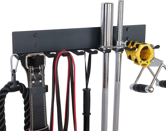 Alvade Home Gym Storage Rack, Barbell Rack Weight Room Organizer Prong Gym Equipment Storage Rack for Gym Accessories like Fitness Bands,Resistance Bands,Straps,Foam Rollers,Barbell