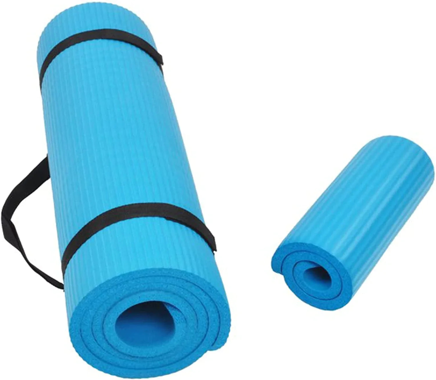 Balancefrom All Purpose 1/2-Inch Extra Thick High Density Anti-Tear Exercise Yoga Mat and Knee Pad with Carrying Strap and Yoga Blocks