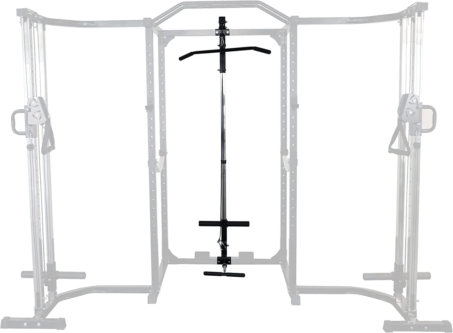 Balancefrom Multi-Function Adjustable Power Cage with J-Hooks, Safety Straps and Optional LAT Pulldown Attachment and Cable Crossover
