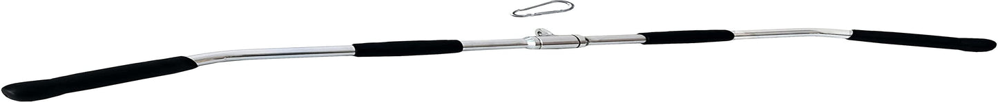 Yuhqc Lat Bar Cable Machine Attachment Curl Pulldown Bar Barbell Revolving Bar, Multi-Exerciser Cable Attachment Bar, Solid Steel Tricep Press down Bar with Rubber Handgrips & Revolving Hanger