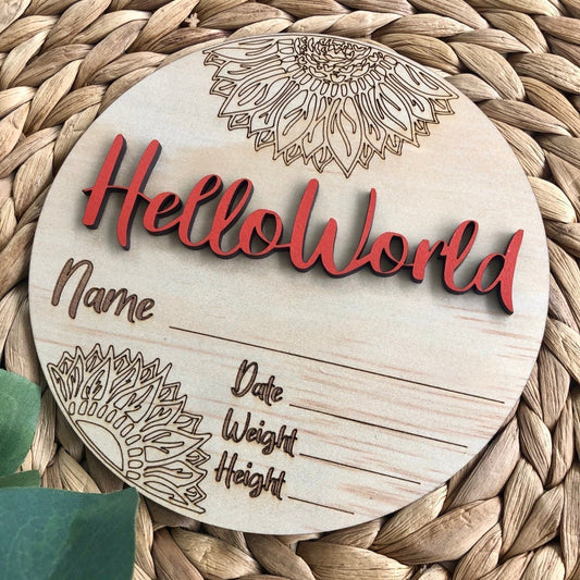 Timber Tinkers - Hello World Sunflowers | Burnt Orange