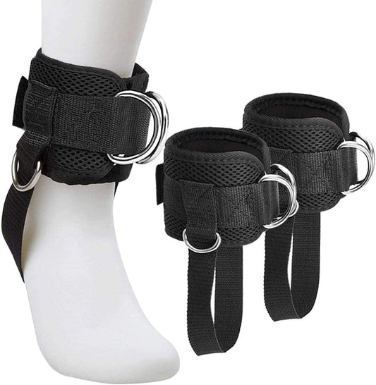 TOBWOLF 1 Pair Ankle Straps, Ankle Cuffs, D-Ring Ankle Cuffs for Cable Machines, Comfortable Workout Ankle Belt, Adjustable Padded Work Out Cuffs for Kickback, Glute Workout, Leg Extension