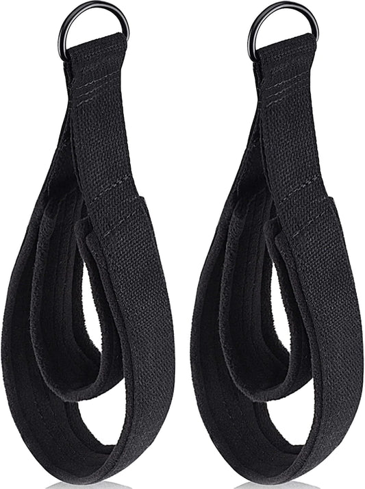 TOBWOLF 2PCS Pilates Straps, Pilates Double Loop Straps for Reformer, Fitness D-Ring Straps Double Loops Padded, Pilates Equipment D-Ring Exercise Straps Yoga Exercise Accessories for Home Gym Workout
