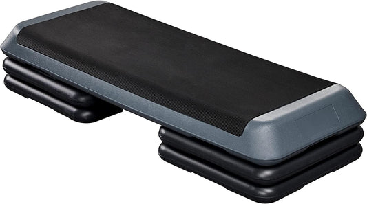 Topeakmart Aerobic Exercise Workout Step Platform, 43In Fitness Stepper Health Club Size W/Risers Adjust 4-6-8In & Heavy Club Size & 550Pounds Load-Bearing for Home Gym Workout & Training