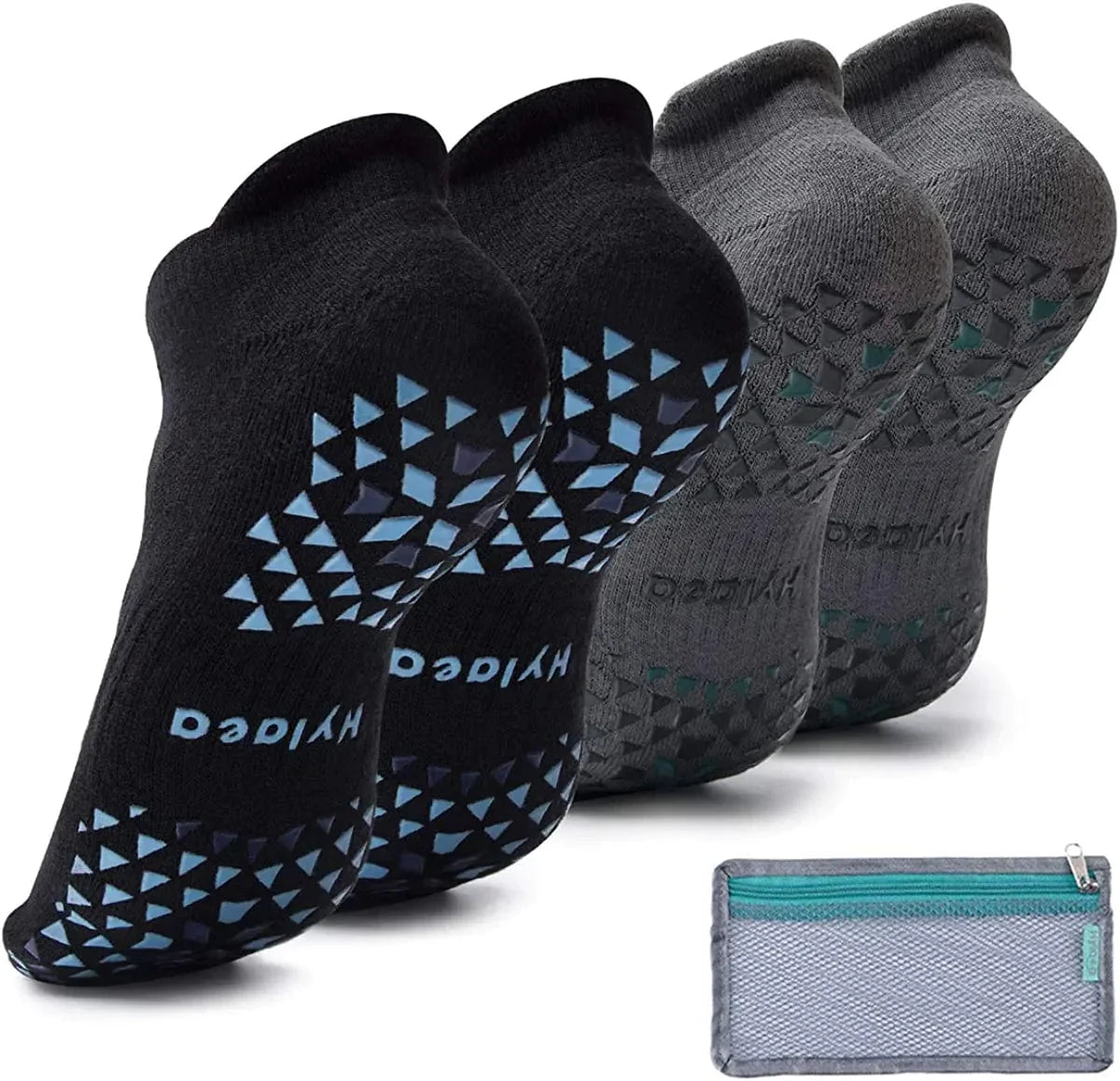 Unisex Non Slip Grip Socks for Yoga, Hospital, Pilates, Barre | Ankle, Cushioned