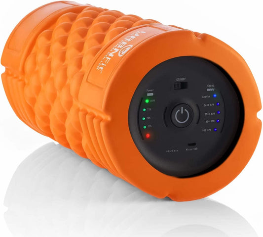 Urbnfit Vibrating Foam Roller - Electric Muscle & Back Roller W/ 5 Speeds for Physical Therapy Exercise, Deep Tissue Massage, Post Workout Recovery and Trigger Point Release﻿